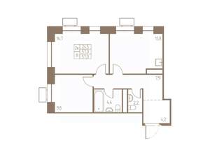 2-к квартира, вторичка, 57м2, 25/25 этаж