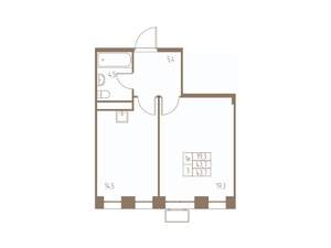 1-к квартира, строящийся дом, 44м2, 16/25 этаж