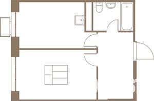 1-к квартира, строящийся дом, 42м2, 19/25 этаж