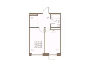 1-к квартира, строящийся дом, 41м2, 16/25 этаж