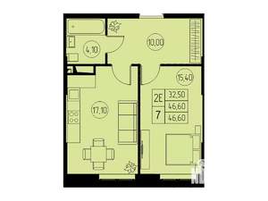 2-к квартира, вторичка, 47м2, 4/23 этаж