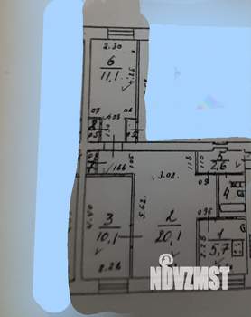 3-к квартира, вторичка, 54м2, 4/4 этаж