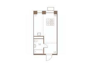 Студия квартира, строящийся дом, 31м2, 23/25 этаж