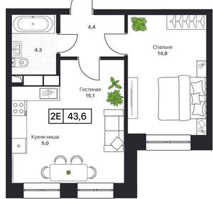 1-к квартира, вторичка, 44м2, 7/17 этаж