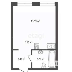 Студия квартира, вторичка, 26м2, 5/15 этаж