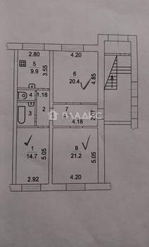 3-к квартира, вторичка, 84м2, 1/3 этаж