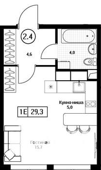 Студия квартира, вторичка, 29м2, 6/17 этаж