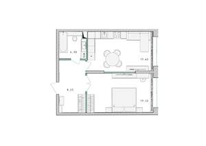 1-к квартира, строящийся дом, 49м2, 2/17 этаж