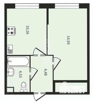 1-к квартира, сданный дом, 34м2, 3/14 этаж