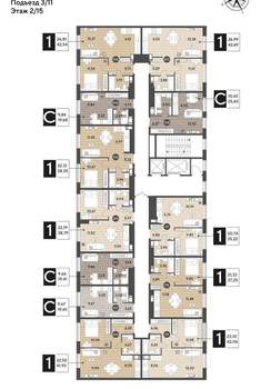 1-к квартира, строящийся дом, 43м2, 2/15 этаж