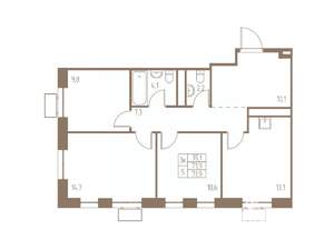 3-к квартира, строящийся дом, 72м2, 21/25 этаж
